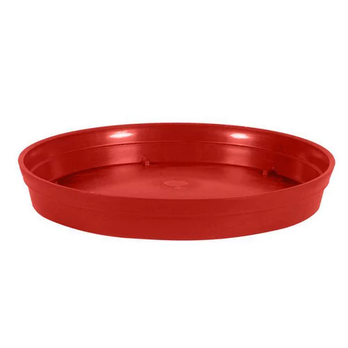 Pour enrichir votre univers jardin：Soucoupe Toscane couleur rouge rubis - Ø 40cm x H5,8 cm