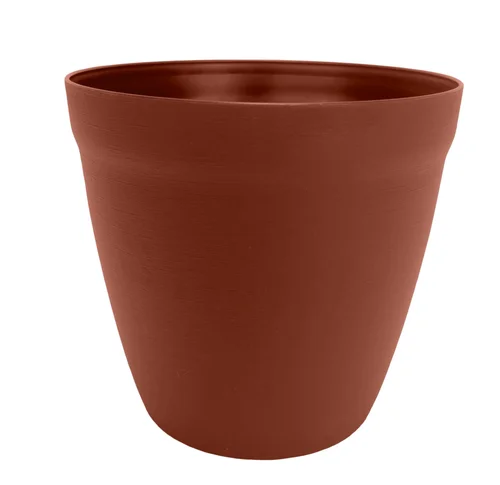Déco au jardin：Pot rond lilo Poetic botanic® coloris marron en plastique recyclé 3,9 L - Ø 20 cm