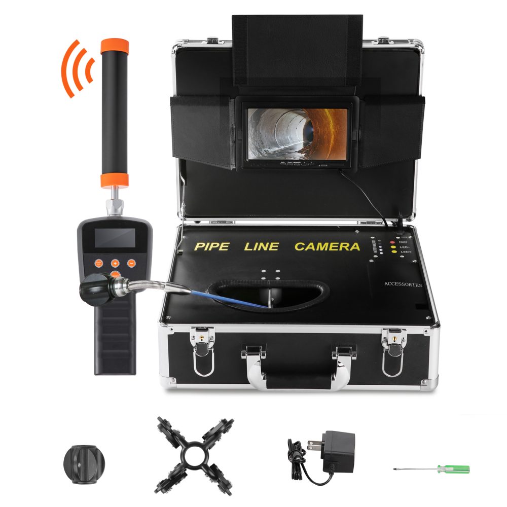 SucceBuy Camera inspection 40 m avec localisateur 512 Hz. Écran 7'', DVR, IP68, 12 LED réglables.