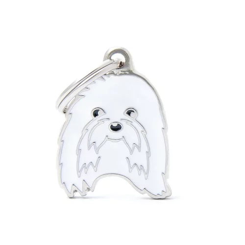 Pour un jardin à votre image:Médaille colors pour bichon maltais en métal