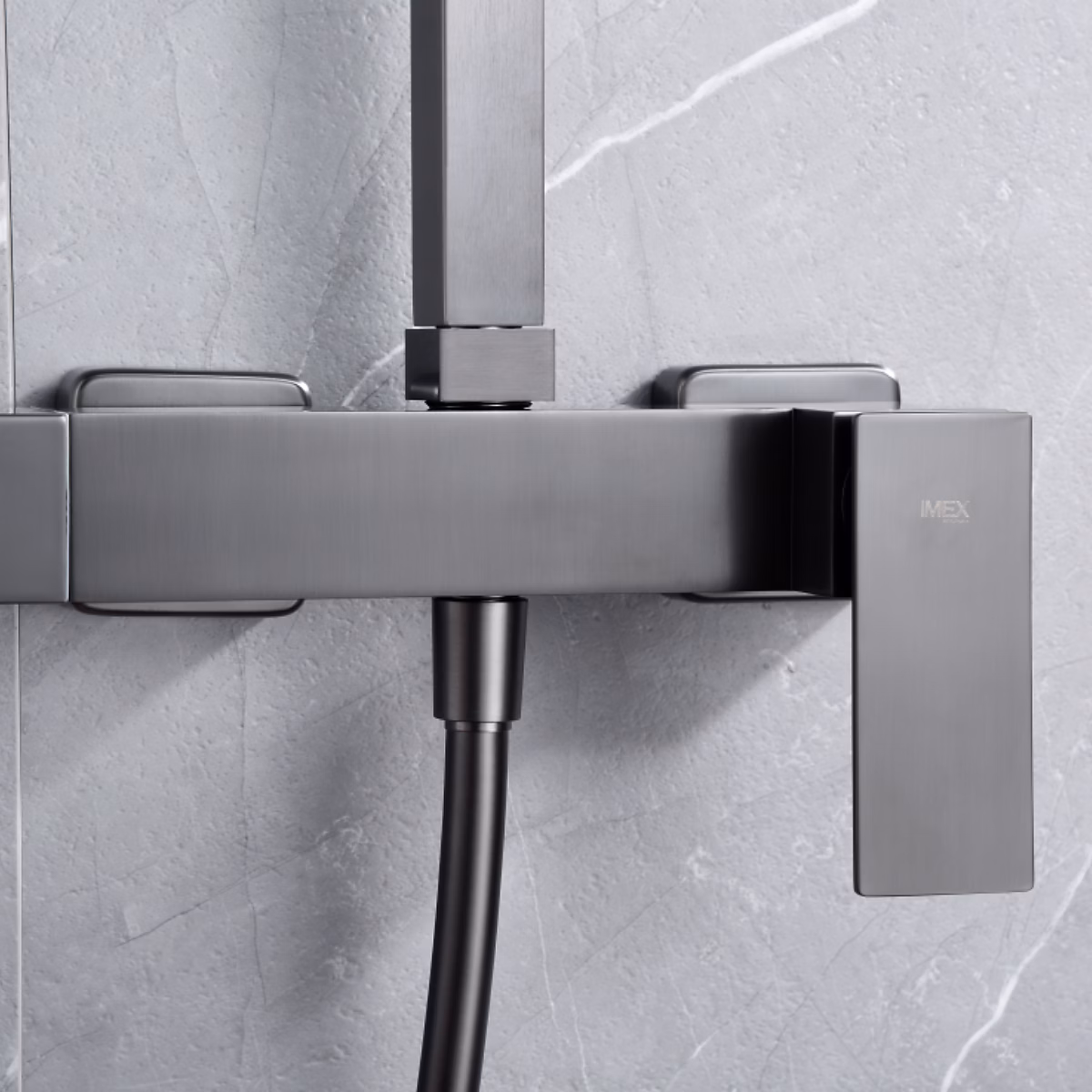 Colonne de Douche Anti – Calcaire Black Gun Métal IMEX PISA BDP048/BGM