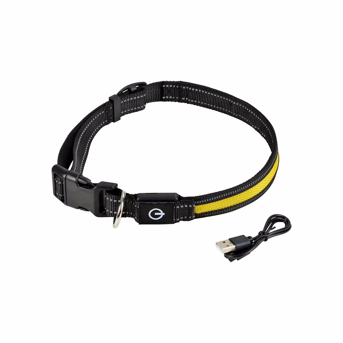 Collier lumineux et réfléchissant Noir – L. 45 x l. 2.5