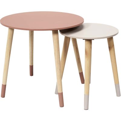 Tables gigognes bicolores Scandi (Lot de 2) (Rose)