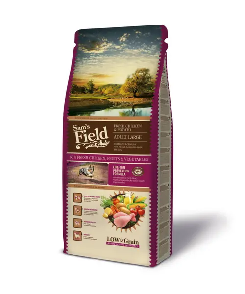 Choix extérieur：Croquette pour chien adulte de grande taille au poulet avec des pommes de terre Sam's Field - 13 kg