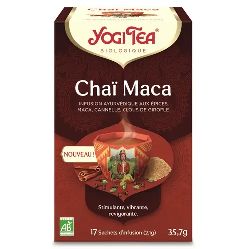 Déco pour le jardin：Yogi Tea Chai maca bio Les jardins de Gaïa - 17 sachets
