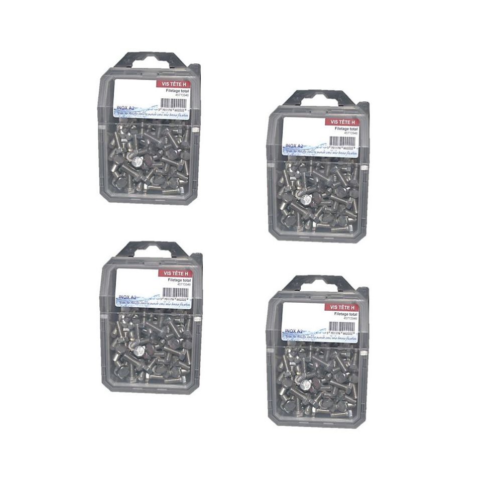 4 Coques de 10 Vis Tête Hexagonale F/Total 10 × 30 mm | DIN 933 – Inox A2 – D – Work