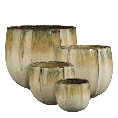 Au quotidien：Pot rond en céramique coloris crème Edelman Corsica - Ø 36 x H 34 cm
