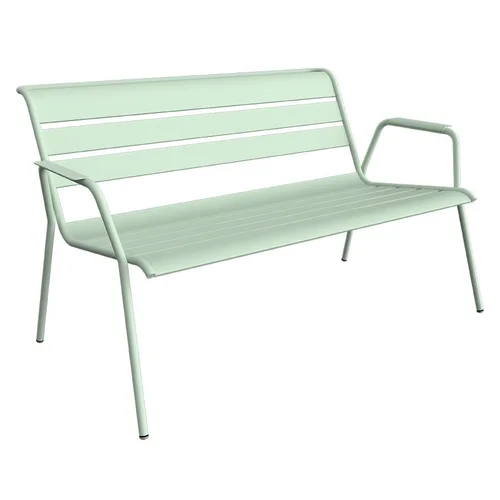 Extérieur qualité:Banquette lounge Monceau coloris vert en acier Fermob - 132 x 82 cm