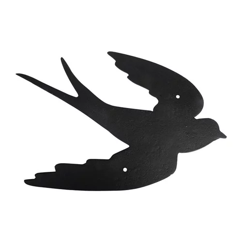 Tendance extérieur：Décoration murale hirondelle noire en fonte 38x30 cm