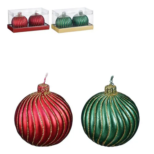 Votre jardin：Bougie colorée forme boule x 2 - Ø 6 x H 6 cm