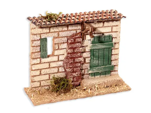 Côté jardin：Décor de crèche de Noël façade maison Santons Escoffier - 6 x 5 x 12 cm