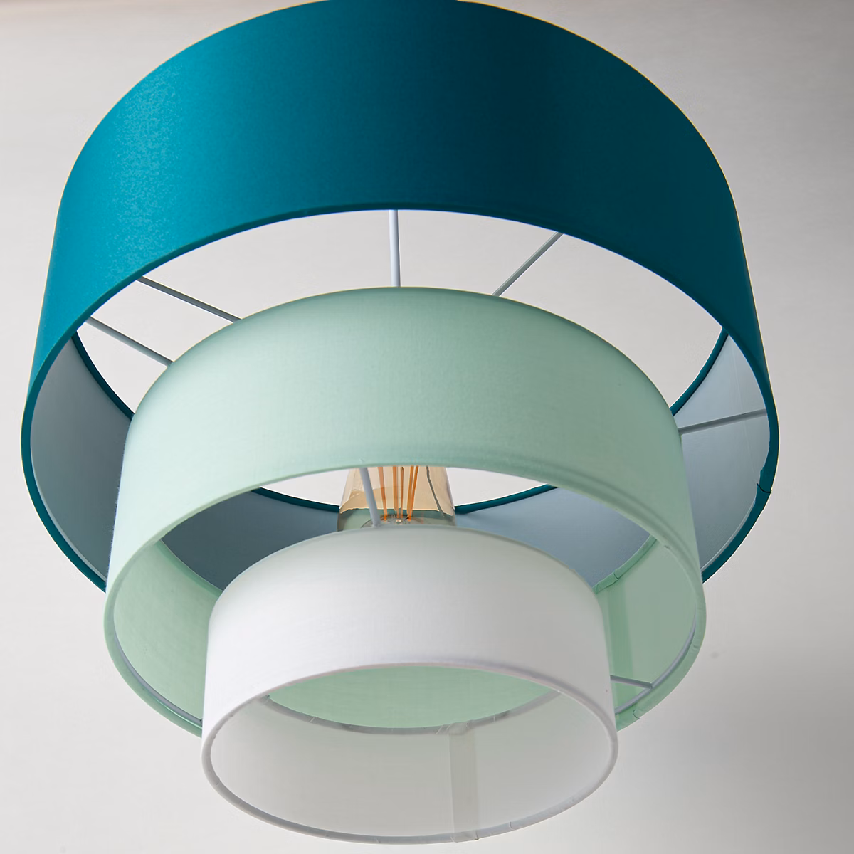 ALPINALUZ Suspension Textile à Trois Niveaux Vert | 38 cm x 30 cm – Douille E27
