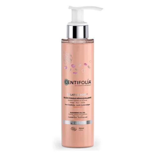 Qualité extérieur:Gelée d’Huile Éclat de rose démaquillante flacon 150 ml rose