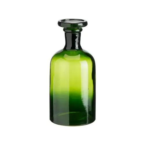 Tout au jardin：Bouteille décorative verte en verre style herboristerie - 17,5 x 8,5 cm