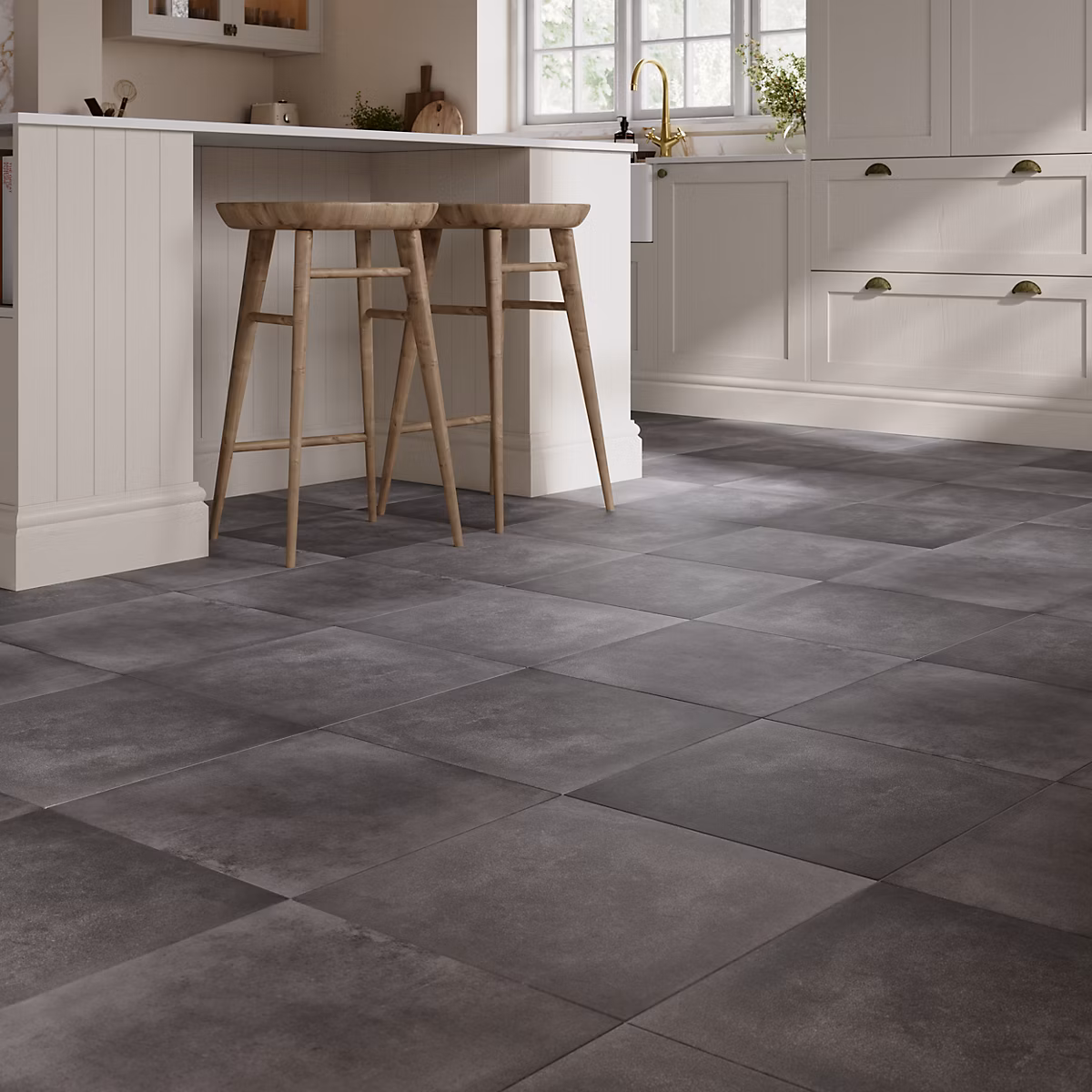 Carrelage sol et mur effet béton anthracite L.61 | 6 x l.61 – 6 cm x ép.8 – 5 mm – Konkrete