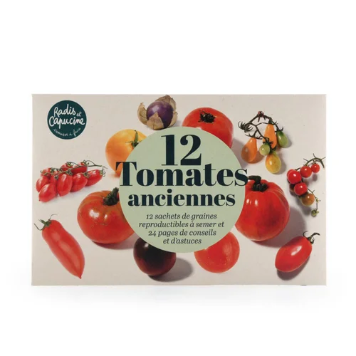 Jardin facile:Coffret de 12 sachets de graines tomates anciennes à semer Radis & Capucine