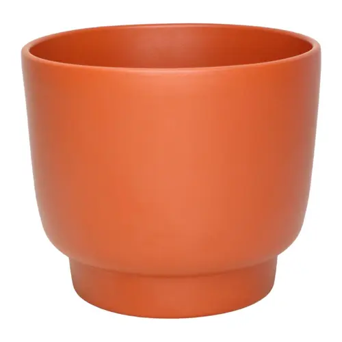 Pour tous vos besoins extérieurs:Cache-pot calm coloris orange en céramique - Ø 12,3/11,5 x 9,5 cm