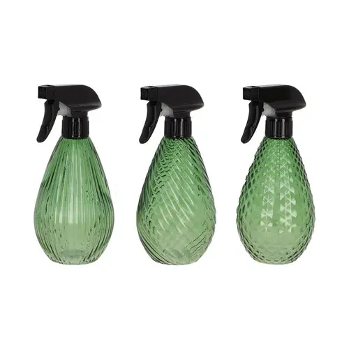Choix extérieur:Vaporisateur vert en verre structuré - 10 x 9 x 20,5 cm
