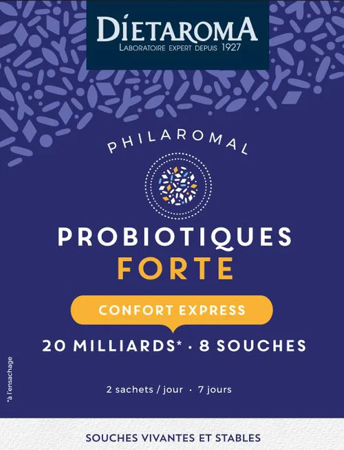 Espace vert malin：Complément alimentaire confort express probiotiques forte Dietaroma Philaromal - 14 sachets