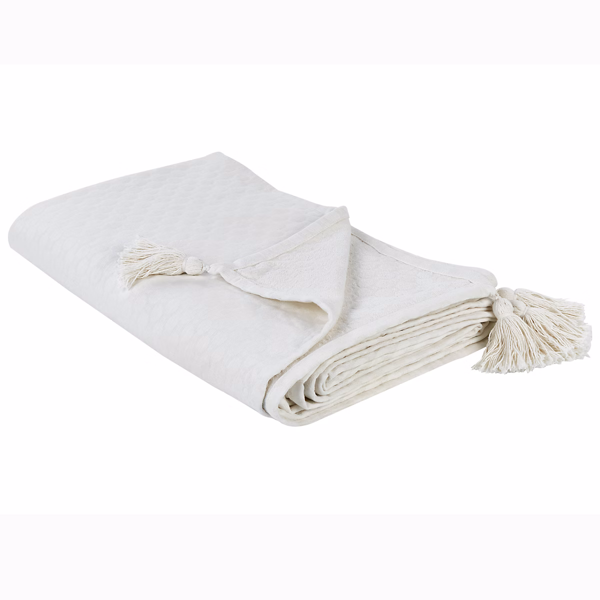 Couvre-lits LINDULA Coton 200 × 220 cm Blanc cassé