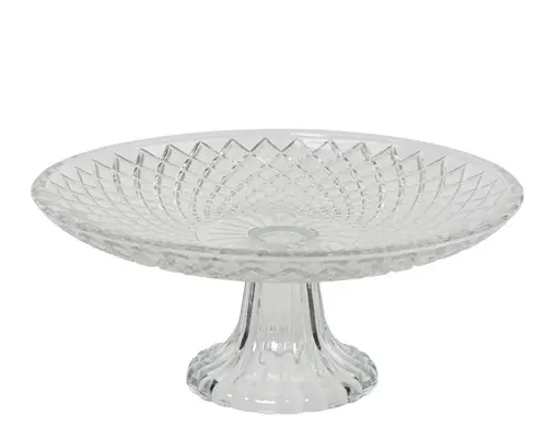 À adopter au jardin：Présentoir à gâteau rond en verre transparent - Ø 20 x H 9 cm