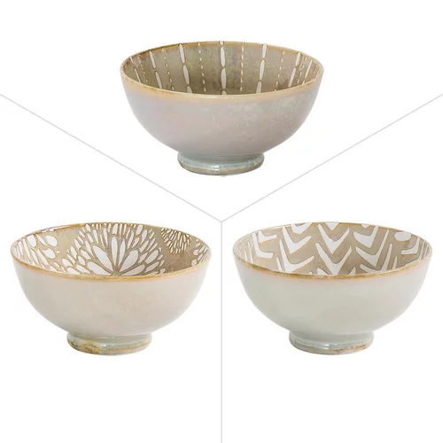 Adapté à vos extérieurs：Bol Penjab coloris beige en porcelaine - Ø 15 cm