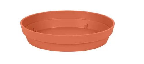 Jardin fonctionnel:Soucoupe ronde en plastique coloris terre battue EDA Toscane - Ø 15 x H 3 cm