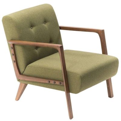 Fauteuil en tissu vert Kemer