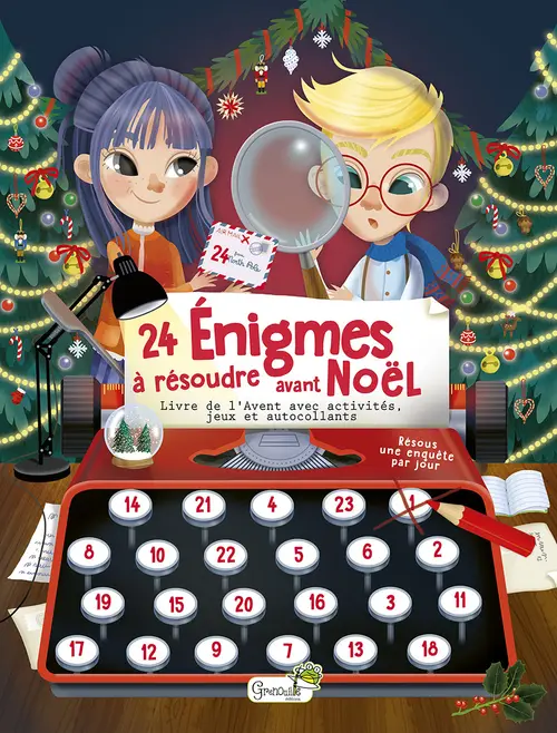 Maison et jardin:Livre jeu "24 énigmes à résoudre avant Noël" aux Éditions Grenouille collection Petits Enquêteurs