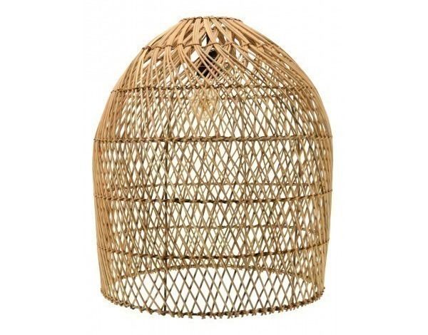 Abat-jour nasse seul en rotin naturel