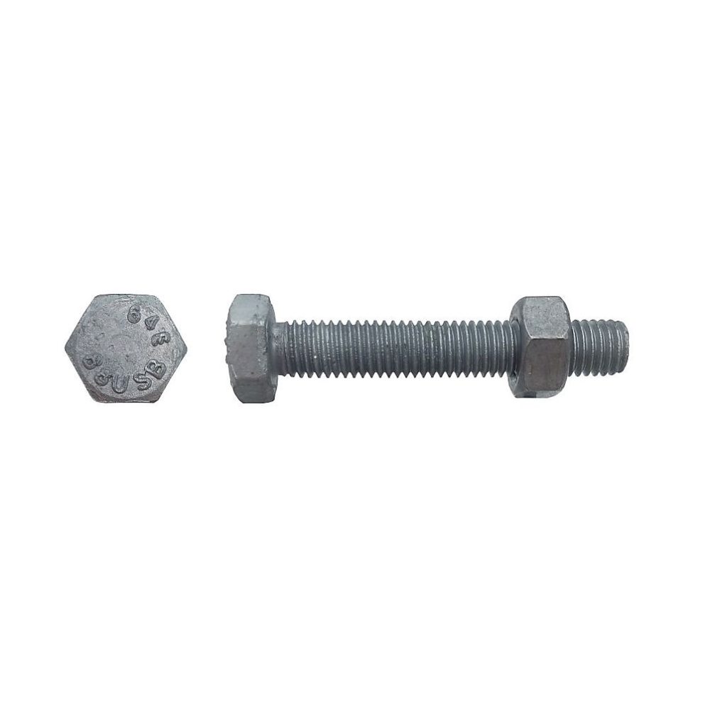 100 Boulons Charpente Métallique SB F/Total 12 × 30 mm – ISO 4017-4032 EN 15048, 8.8, Galvanisé à chaud, D-Work