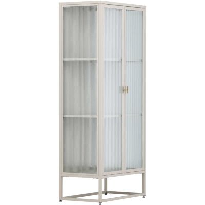 Vitrine en acier 70 x 40 x 160 cm Garis (Beige)