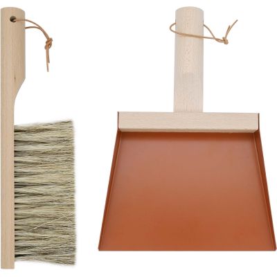 Coffret pelle et balayette Clynk Nature (Rouge tomette)