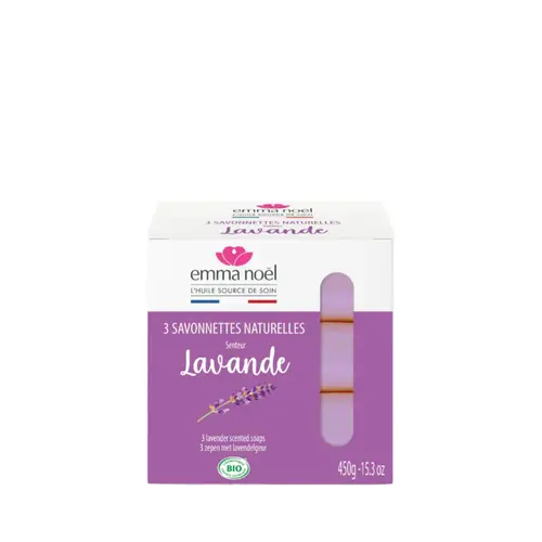 Adapté à vos extérieurs：Savonnettes à la lavande bio en sachets de 3 x 150 g