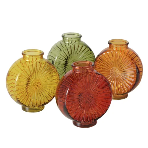Espace vert sélection:Vase rond en verre coloré Gebby - 15,2 x 7,2 x 17,3 cm