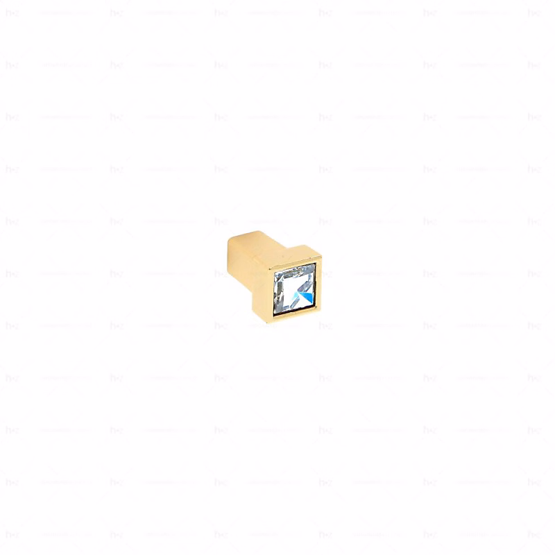 Boutons pour meubles en zamac et cristal Diamètre 13 × 21 plaqué or