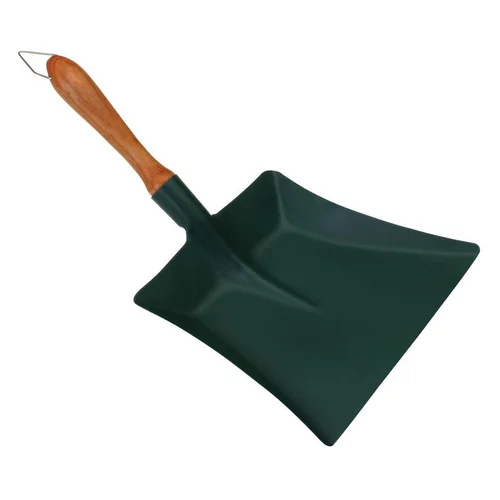 Jardin malin：Pelle à poussière noire 42 cm manche en bois percé