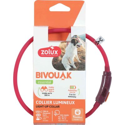 Collier lumineux pour chiots Bivouak (Rouge)