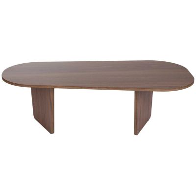 Table basse ovale en aggloméré Ovalis (Noyer)