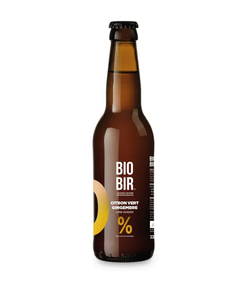Pensé pour vos extérieurs:Bière sans alcool bio Biobir blonde Citron Gingembre - 330 ml