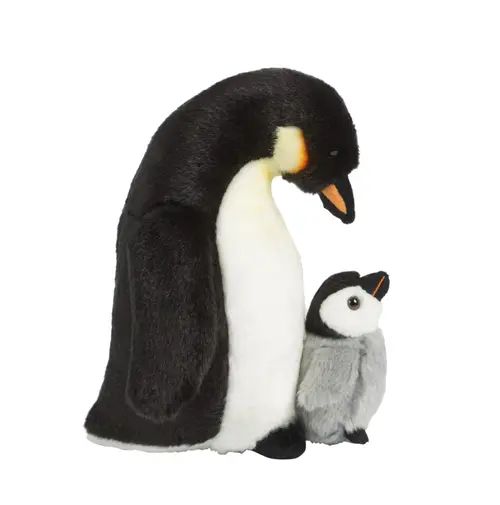 Maison & extérieur:Peluche pingouin avec poussin Living Nature
