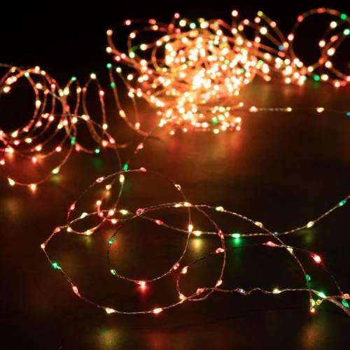 Moderne au jardin:Guirlande lumineuse micro LED à lumière fixe multicolore - 9 m