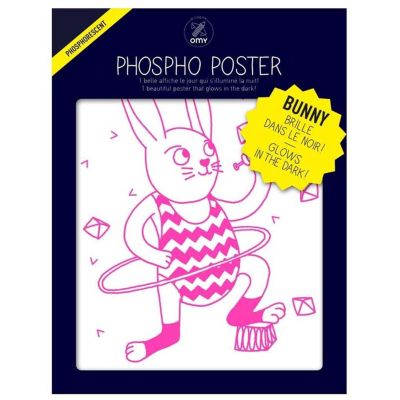 Poster phosphorescent 30 x 40 cm (Bunny)