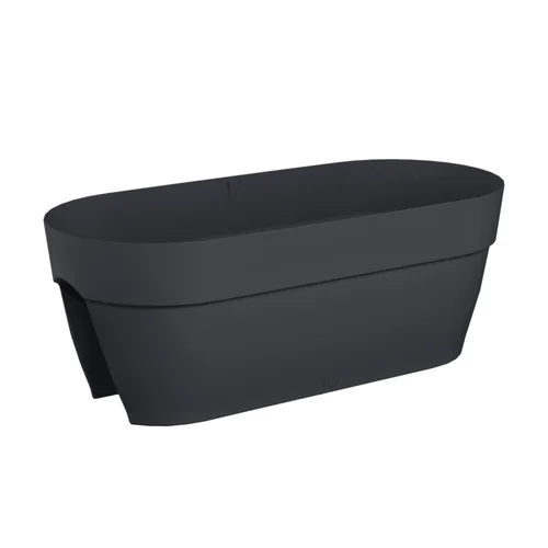 Qualité jardin:Jardinière en polypropylène anthracite Elho Vibia Campana flower bridge - 60 cm