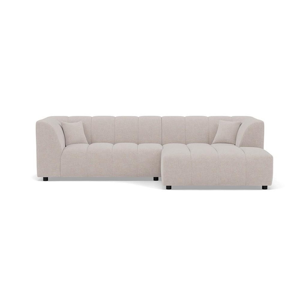 BEST MOBILIER Curtis - canapé d'angle droit 4 places avec accoudoir en tissu texturé