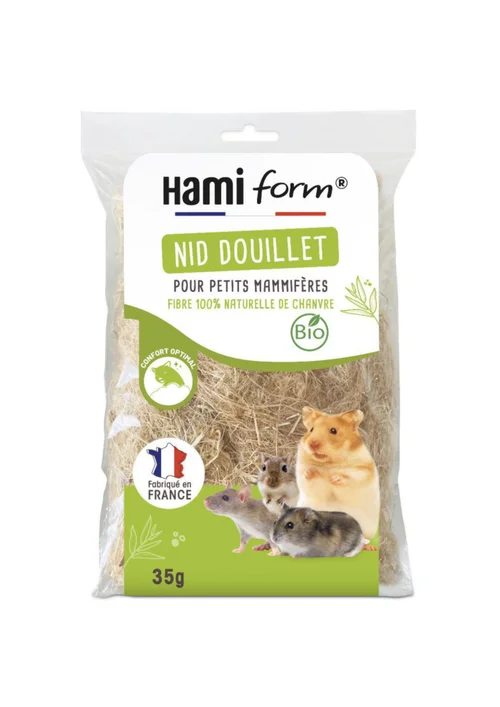 Essentiel jardin：Nid douillet pour petits mammifères 100% chanvre Hamiform – 35 g