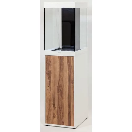 Pour tous jardins:Aquarium équipé et meuble support coloris blanc/chêne Aquatlantis Tower 96 Élégance - 96 L