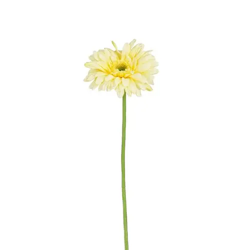 Extérieur adapté：Tige de gerbera artificiel en plastique recyclé jaune - 60 cm