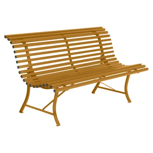 Confort nature：Banc Louisiane coloris marron en acier Fermob - 150 x 72 cm