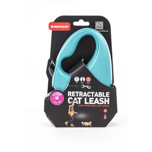 Espace vert pratique：Laisse rétractable So Cat turquoise - taille S